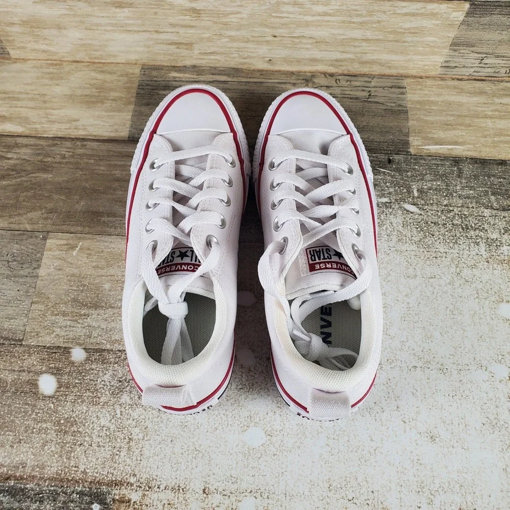 Converse Chuck Taylor All Star Malden Kids Shoes Sz 3.5 White Garnet Sneakers
